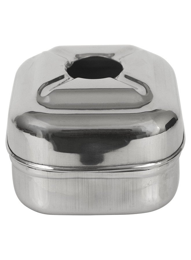 Spillbox منفضة سجائر Spillbox مصنوعة من الفولاذ المقاوم للصدأ، مزودة بغطاء، مناسبة للمنزل والمكتب والبار - Image 3